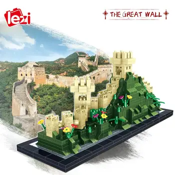1202pcs+ Great Wall Mirco Plokid LZ8013 Hiina Kuulsa Arhitektuur Tellistest Hoone 3D Mudeli Linna Plokid Mänguasjad Lastele