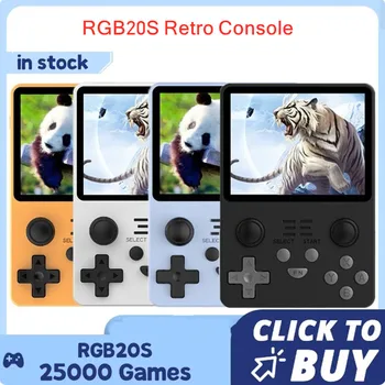 POWKIDDY RGB20S Retro Video Mängu Konsool 3.5 tolline Avatud Lähtekoodiga Dual Juhtnuppu Mini Pihuarvutite Mängu Mängija Lapsed Lapsed Kingitus Must