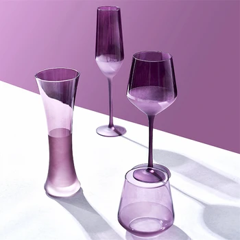 Kaasaegne Lihtne Lilla mattklaas prantsuse Kõrge väärtusega Viinamarja Punase Veini Klaas Šampanjat Pokaalilaadse Leibkonna Vee Klaas