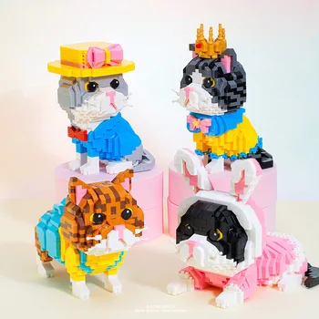BALODY Armas Loom Väike Kass ehitusplokid Crown Kleit Pet Mini Diamond Telliskivi Küülik Kitty Mänguasjad Lastele Sünnipäeva Kingitus