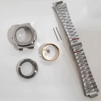 Uuendatud 41mm Watch Juhul Watchband Komplekt, Roostevabast Terasest Safiir Klaas puhul Nautilus NH35 NH36 4R Liikumine, 31mm Valimise Korral