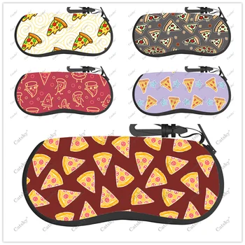 Pizza Muster Prillid juhul trükitud reisi tõmblukk kotid, päikeseprillid muster klassikaline meeste ja naiste ladustamise prillid-kott