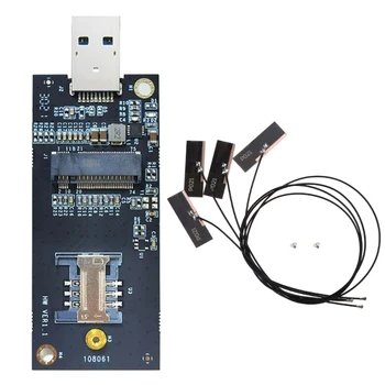 NGFF Võti-B-USB3.0 3G/4G/5G WWAN Mooduli Test Adapter Juhatuse SIM-Pesa Antennid M2, USB WWan Adaspter Kaardi LX9A
