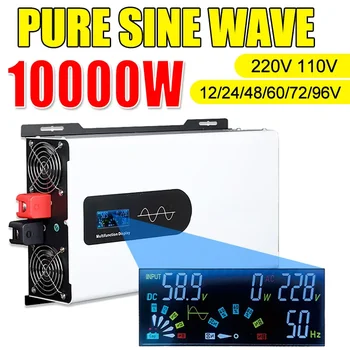 10000/6600/5200/4400W Pure Sine Wave Inverter Päikese Sõidukitele Kodu Off-Grid, Fotogalvaanilise päikeseenergia Inverter 12V-96V 220V Pinge Muundur
