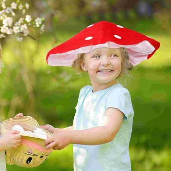 1tk seene mütsi, kassi mütsid punane kork seene -, plüüš-müts osaline kostüüm seene decor punane müts müts naljakas kostüüm tarvikud