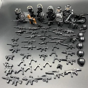 Linn, KES Sõjaline Relv-SWAT Mini Tegevus Arvandmed Määrata Politsei Koer Mask Moto Kilp ehitusplokid Tarvikud Mudel Tellised Mänguasjad