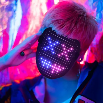 Led Maskid Karneval, Festival Maskeraad DJ Kostüüm Pool Jõulud Mask Decor Halloween Mask Laadimine USB DIY Ekraani Mask Kerge