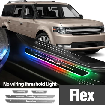Ford Flex 2009-2019 2014 2015 2017 2018 Auto Ukse Lävepakk Kerge Kohandatud Logo LED Teretulnud Läve Pedaali Lamp Tarvikud