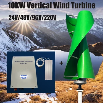 Vaba Energia Tuuleveski 10000W Vertikaalne Telg Alalise Maglev Wind Turbine Generator 24v 48v 96v 220v Võrku Inverter Kodus kasutamiseks