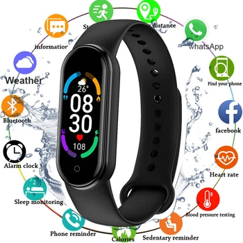 M6 Smart Watch Mehed Naised Fitness Sport Smart Bänd Käevõru IP67 Bluetooth Muusika Südame Löögisageduse pildistada Smartwatch Jaoks Xiaomi