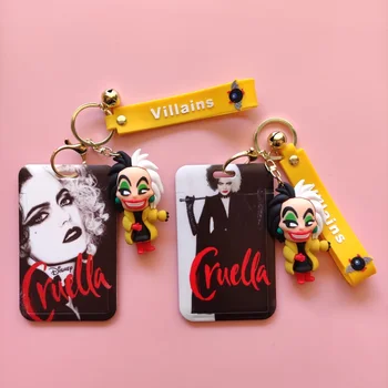 Disney Cruella Tüdrukud Pank Kaardi Valdajale Äri-Badge-Kaardi Puhul Raami Kaas Õpilane kaelapaela kinnitamine ID-Kaardi Omanikule Nukk