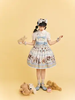 Alice Rabit Blue Sweet Lolita Kawaii Kleit Magus Jsk Magus Armas Printsess Kleit Tee Poole Printsess Tüdrukute Jaapani Korea Fashion
