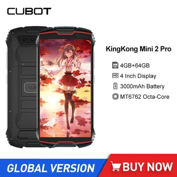 Cubot KingKong Mini Pro 2 Veekindel Vastupidav Mini Nutitelefonid 4Inch Octa-Core 4GB+64GB Dual SIM Kaasaskantav Väike 4G Mobiilne Telefon