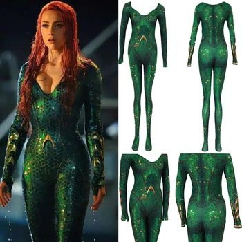 Uus Naiste Filmi Aquaman Mera Kuninganna Cosplay Kostüüm Zentai Bodysuit Sobiks Jumpsuits