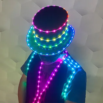Täielik värvi LED Külm müts, mille laadimine pool glow-in-the-tume müts Neoon LED-kostüüm DJ Baar tulemuslikkuse Halloween pool tarvikud