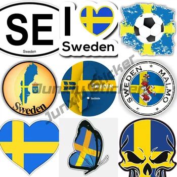 Rootsi Kleebis Rootsi Põhjamaade Lipu Kilp Decal Pääsme Rootsi Kaart Kolju Liblikas Lipu Auto Decal Mootorratta Auto Tarvikud