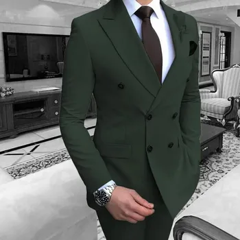 Armee Roheline Meeste Ülikonnad, Formaalsed Äri Pulm Kostüümid Meeste Parim Mees Bleiser Peigmees Tuxedos Slim Fit Kostüüm Homme Mariage