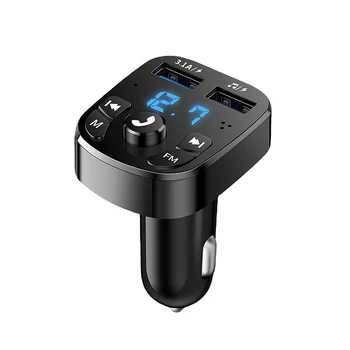 Bluetooth-ühilduva 5.0 FM-Transmitter-Car Kit MP3-Modulaator Mängija Juhtmeta Handsfree Heli Vastuvõtja Dual-USB-kiirlaadija