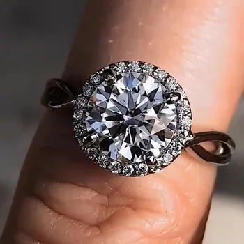 Tahke 14K Valge Kuld Naiste Pulmapidu Aastapäeva kihlasormus 1 2 3 4 5 Karaat Moissanite Ring Diamond Ring Crown Trendikas