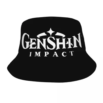 Custom Genshin Mõju Logo Kopp Mütsid, Naiste, Meeste Mood Suvel Väljas Päike Anime Mäng Kalamees Kork