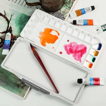 33-grid Akvarell Color Box Niisutav Kaasaskantav Suure jõudlusega Värvi Kasti Flip-top Kokkuklapitavad Guašš ja Akrüül Värvi Kunstitarbed