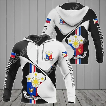 Tugev Filipiinid vapp 3D Print Lukuga Topp Meeste Pullover Dressipluus Kapuutsiga Jersey Tracksuit Outwear Mantel Casual
