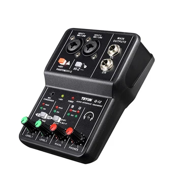Audio Interface Professionaalse Heli Kaart 16 bit/48 khz Mini USB Audio Interface helikaart 48V Phantom Power