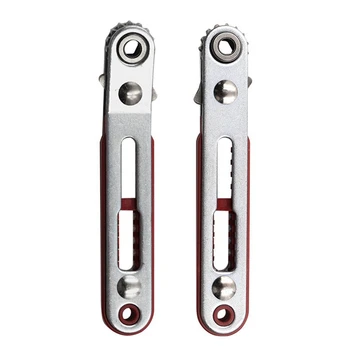 2 Tükk Mini Quick Ratchet Wrench Set Sirge/Küünarnuki Screwdriver Set Red & Silver Chrome Maarja Legeerterasest On Kaks Pead